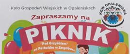kolorowe tło zaproszenie na piknik 