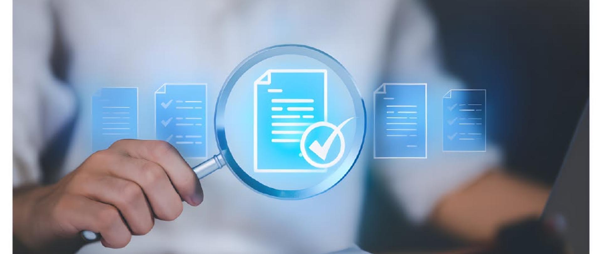 „Grafika programu „Czyste Powietrze” informująca o trwających kontrolach. Na ilustracji dłoń trzyma lupę nad ikoną dokumentu z symbolem zatwierdzenia. Tekst: „Czyste Powietrze. Kontrole w programie nadal trwają. Sprawdź, jak się przygotować”. U góry znajdują się logotypy Funduszy Europejskich, Rzeczypospolitej Polskiej, Unii Europejskiej i Krajowego Planu Odbudowy, a na dole logotypy Ministerstwa Klimatu i Środowiska, programu Czyste Powietrze oraz Narodowego Funduszu Ochrony Środowiska i Gospodarki Wodnej.”