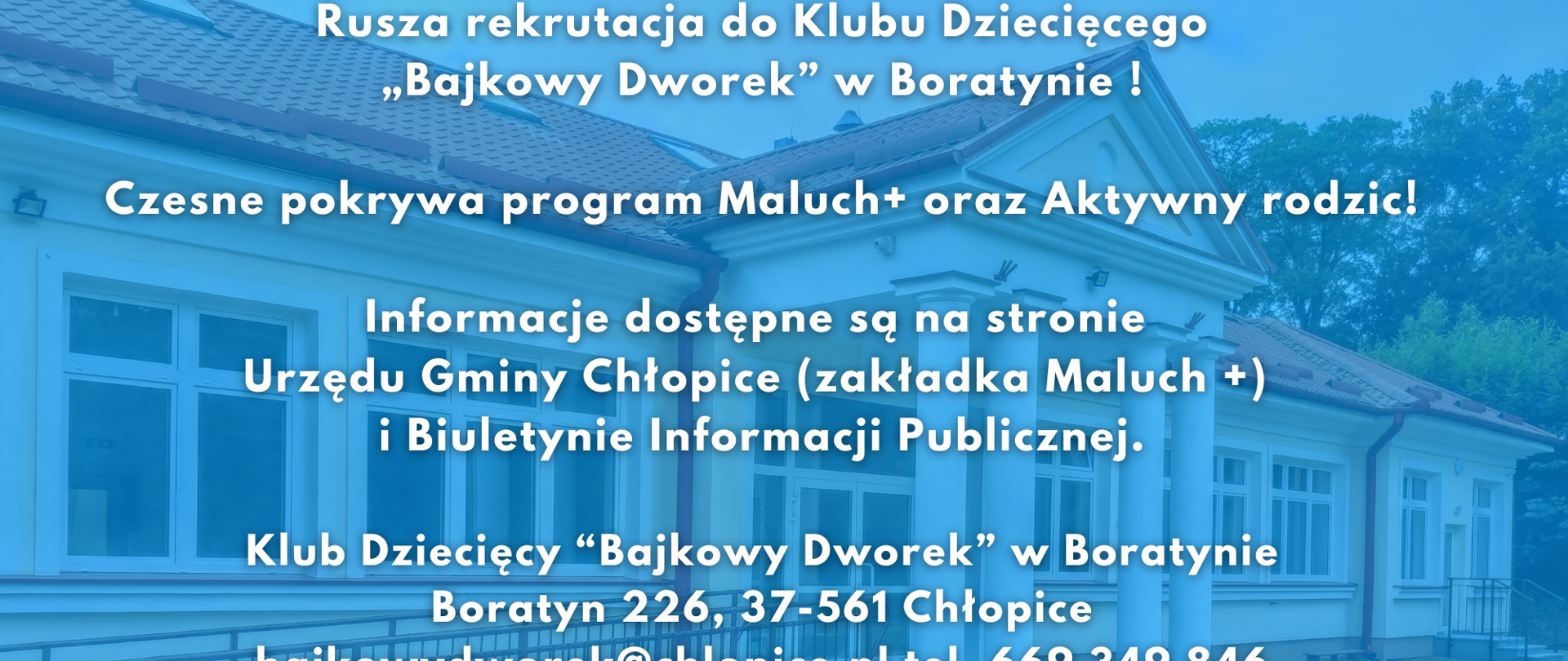 Rekrutacja dzieci do Bajkowego Dworku w Boratynie