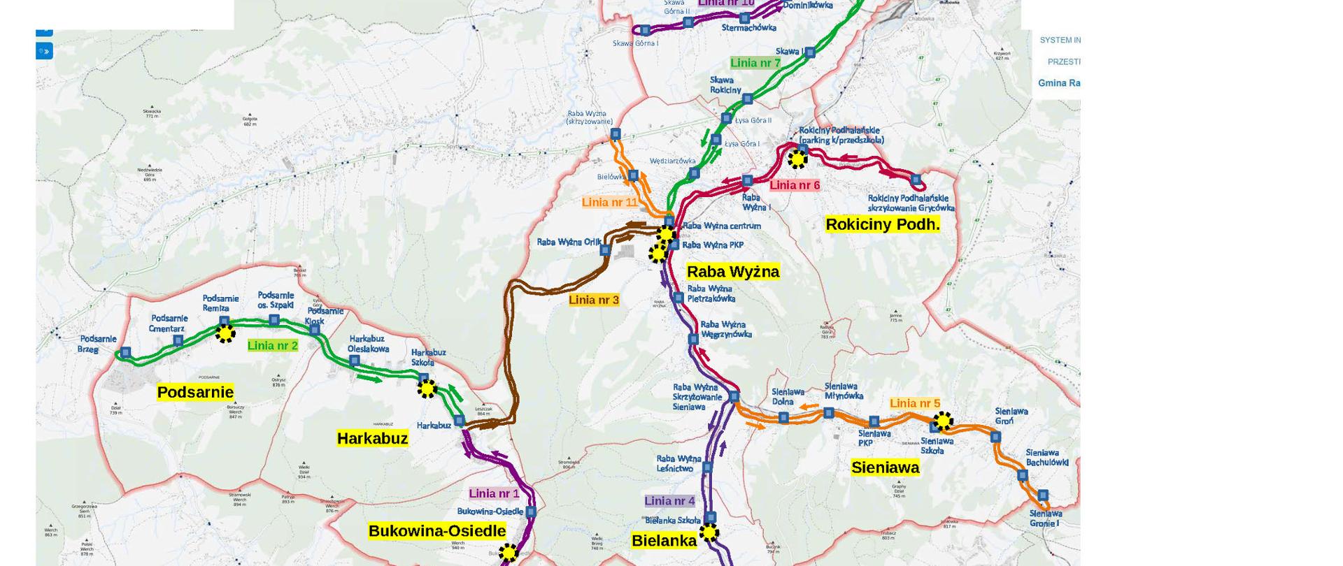 Mapa przeglądowa transportu w dniu wyborów 7 kwietnia 2024 r.