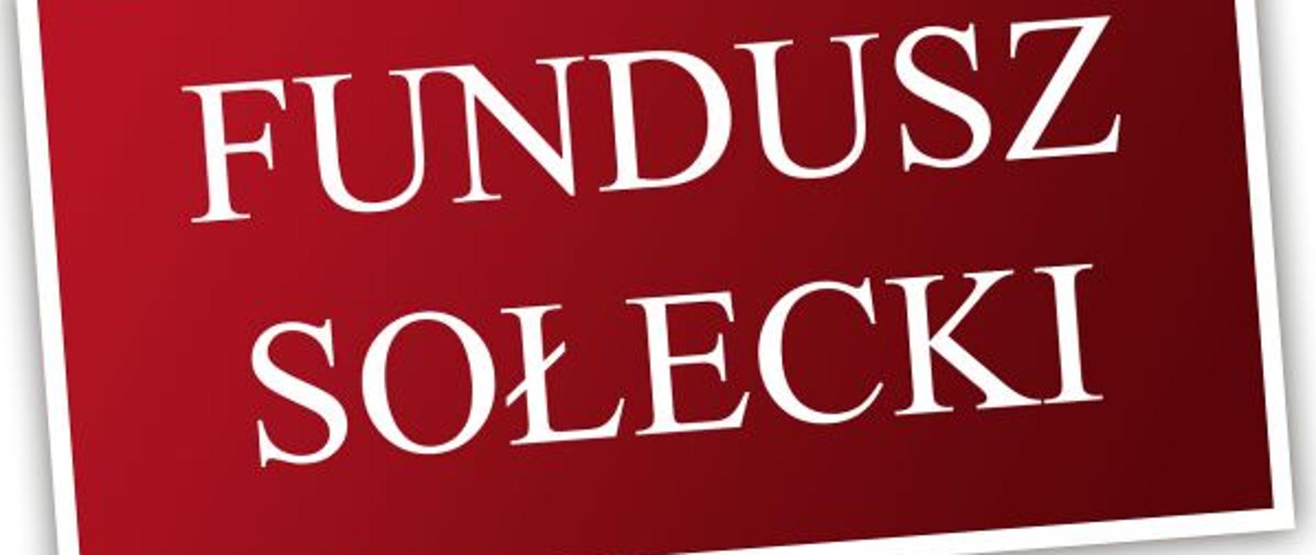 bordowe tło białe litery fundusz sołecki