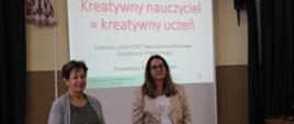 Naczelnik Wydziału Spraw Społecznych Nina Łukasik wraz z prowadzącą szkolenie - Panią Elżbieta Mordań, wita zebranych