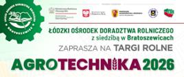 W centralnej części znajdują się zdjęcia wkomponowane w kształty liści i kół zębatych, przedstawiające: osoby w tradycyjnych strojach ludowych (łowickich), słoiki z miodem, nowoczesny ciągnik przy pracy oraz kolorowe rabaty kwiatowe. U dołu widoczne są kody QR oraz logotypy partnerów (m.in. ARiMR, KOWR) i patronów medialnych (TVP3 Łódź, Radio Łódź).