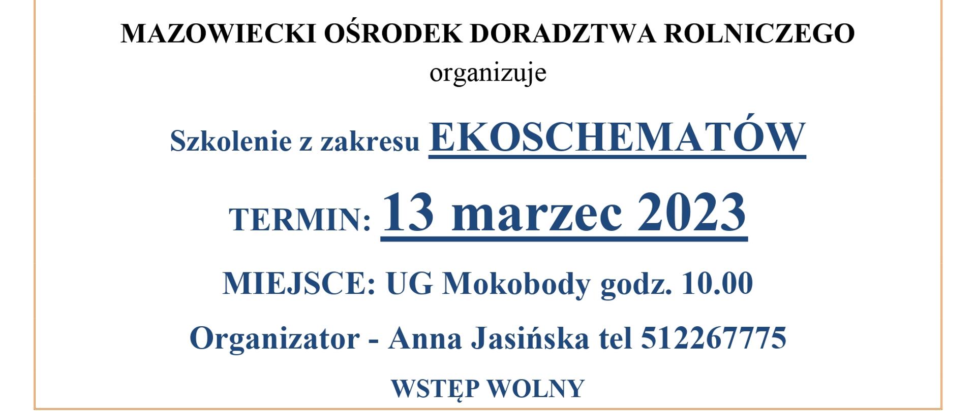 Informacja o szkoleniu