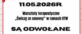 Informacje o odwołaniu zajęć smovey