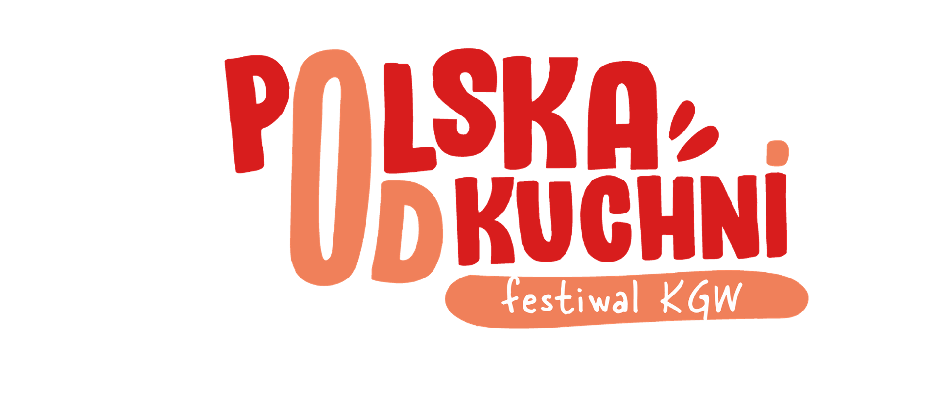  Grafika przedstawia: czerwono-pomarańczowy napis: Polska od Kuchni, festiwal KGW