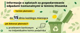 Informacje o opłatach za gospodarowanie odpadami komunalnymi w Gminie Olszanka
