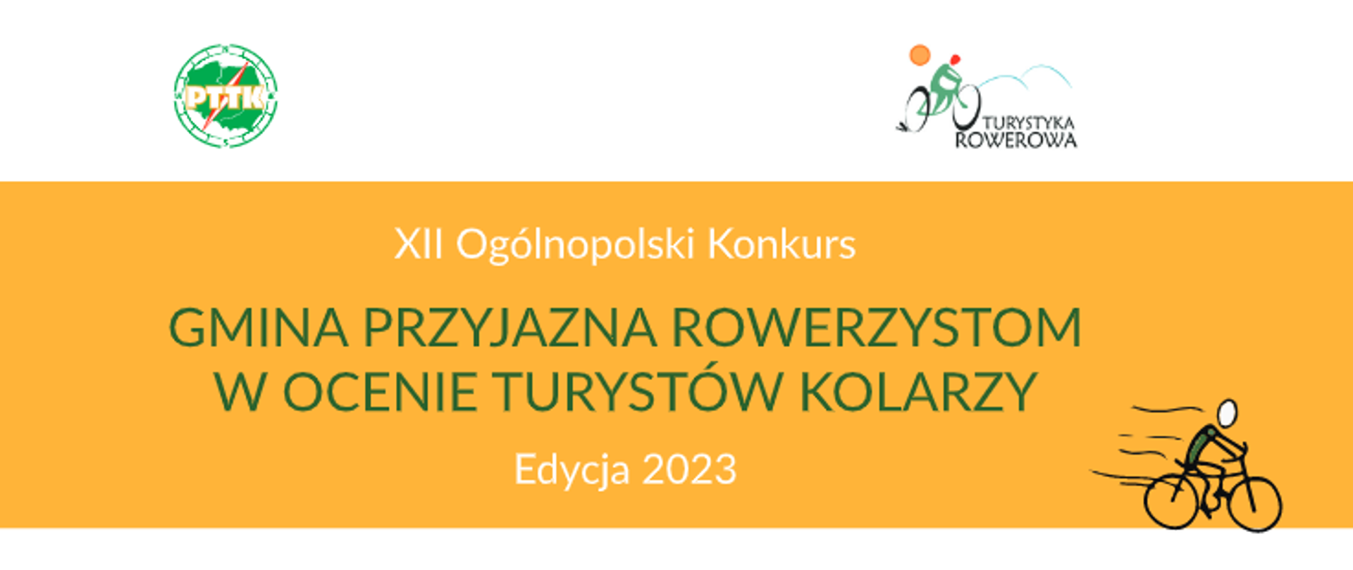 Zdjęcie przedstawia komunikat o dwunastym ogólnopolskim konkursie rowerowym