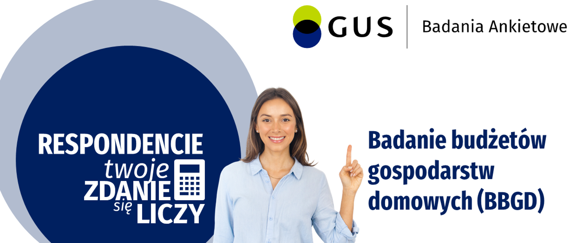 plakat GUS z informacją o przeprowadzaniu badań ankietowych na terenie Chodzieży 
