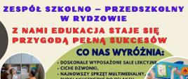 plakat promocyjny Zespół Szkolno-Przedszkolny w Rydzowie