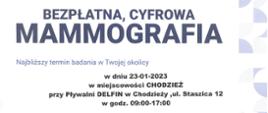 Baner informacyjny - bezpłatna mammografia 