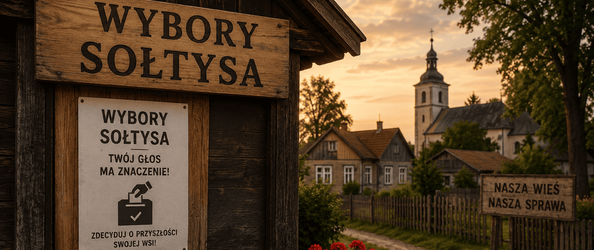 Zdjęcie przedstawiające informacje o wyborze nowego sołtysa