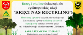 Plakat zawierający informacje o organizowanej akcji dotyczącej zbiórki zużytych opon. 