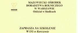 zaproszenie na szkolenie ekoschematy nowym instrumentem finansowym WPR 2023-2027". 21.02.2023 