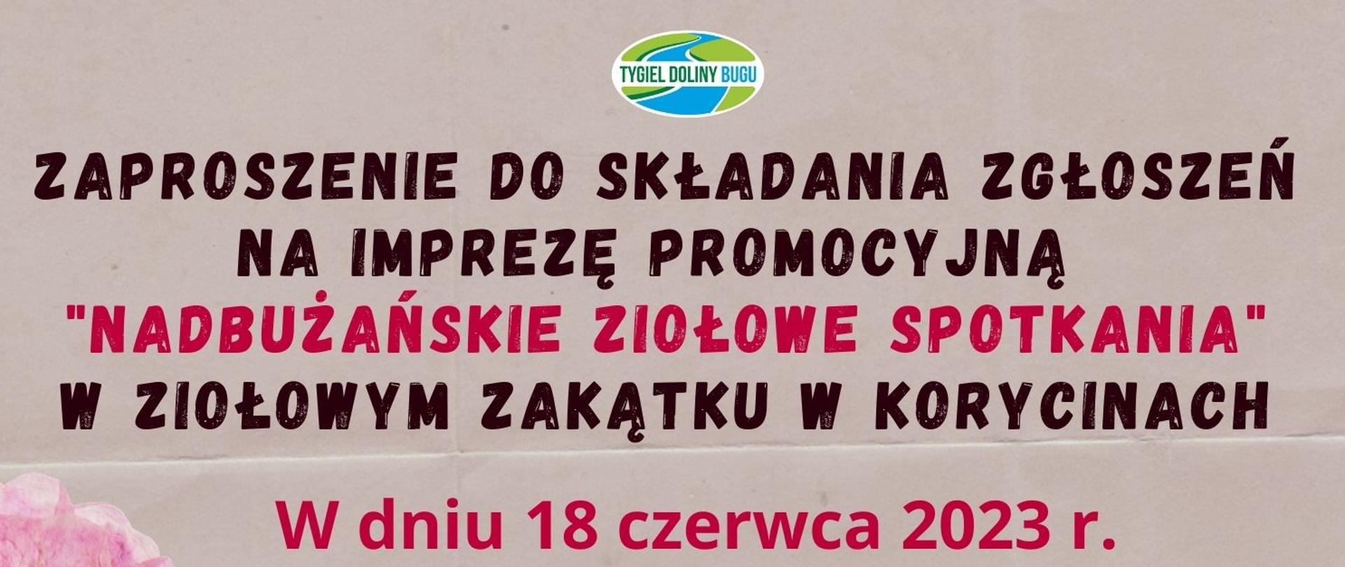 plakat informujący o imprezie "Nadbużańskie ziołowe spotkania" treść w artykule i załącznikach