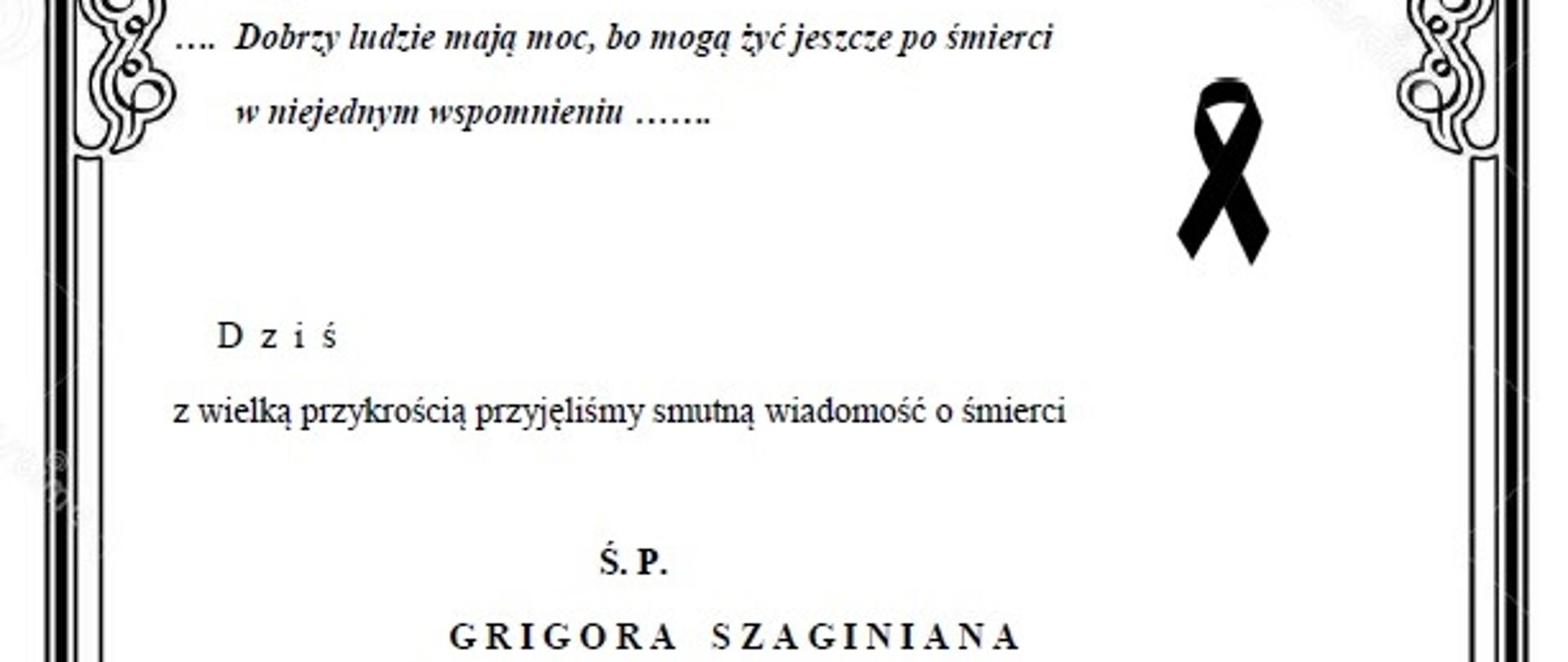 Kondolencje dla Rodziny