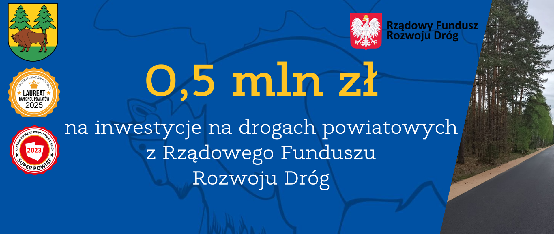 0,5 mln zł na inwestycje na drogach powiatowych z Rządowego Funduszu Rozwoju Dróg w 2026 r.