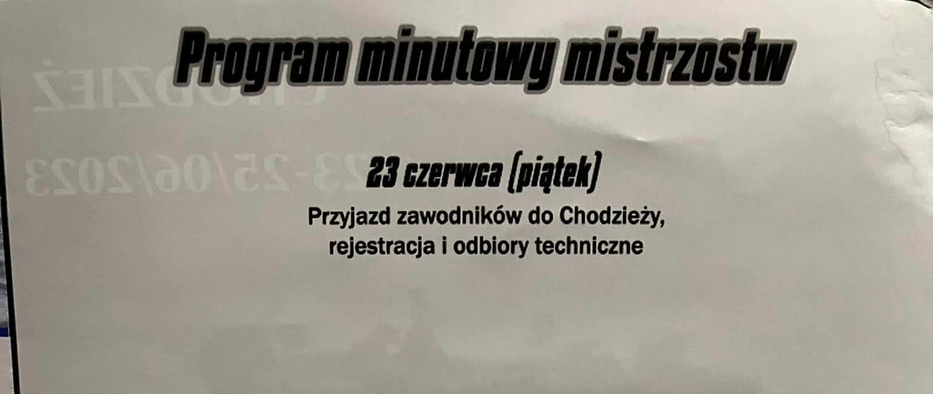 Program motorowodnych zawodów w Chodzieży 