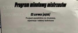 Program motorowodnych zawodów w Chodzieży 