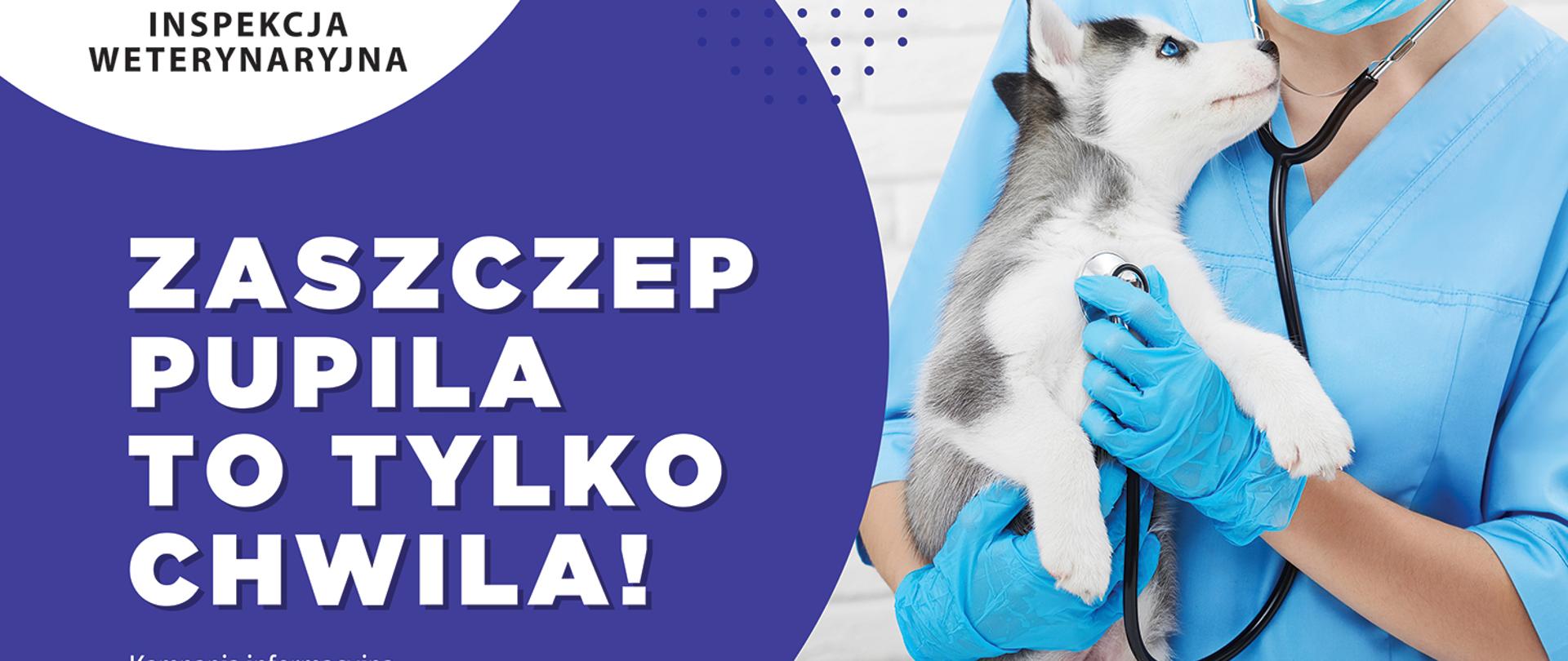 Plakat „Zaszczep pupila, to tylko chwila”