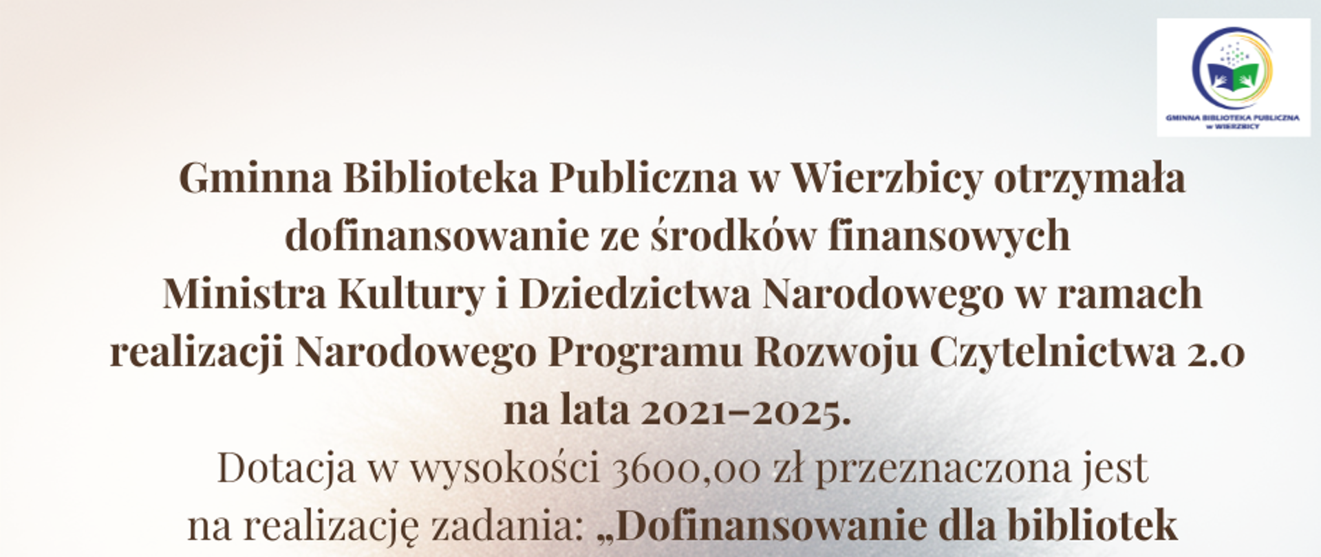 plakat informacyjny dot. zakupu nowości wydawniczych dla biblioteki