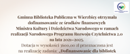 plakat informacyjny dot. zakupu nowości wydawniczych dla biblioteki