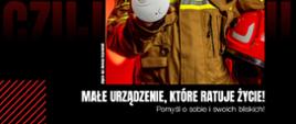 grafika dot. ogólnopolskiej akcji informacyjnej Państwowej Straży Pożarnej promującej bezpieczeństwo pożarowe w budynkach mieszkalnych