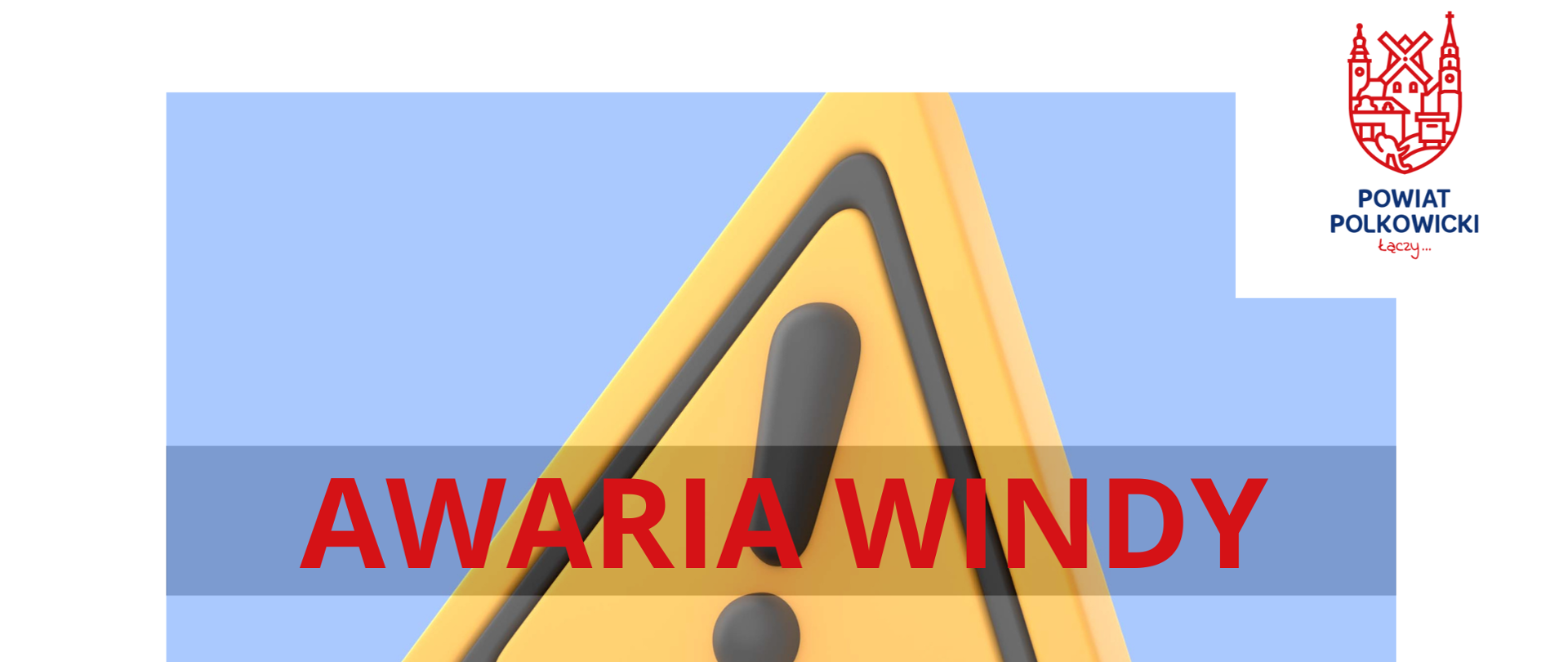 Grafika przedstawiająca wykrzyknik z napisem awaria windy