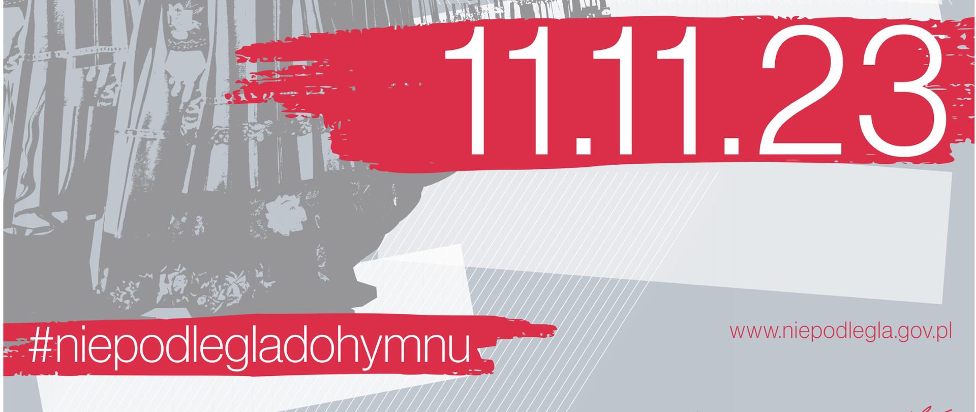 Plakat promujący akcję "Niepodległa do Hymnu"