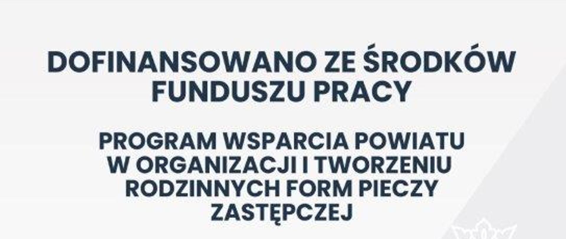 Program wsparcia powiatu w organizacji i tworzeniu rodzinnych form pieczy zastępczej