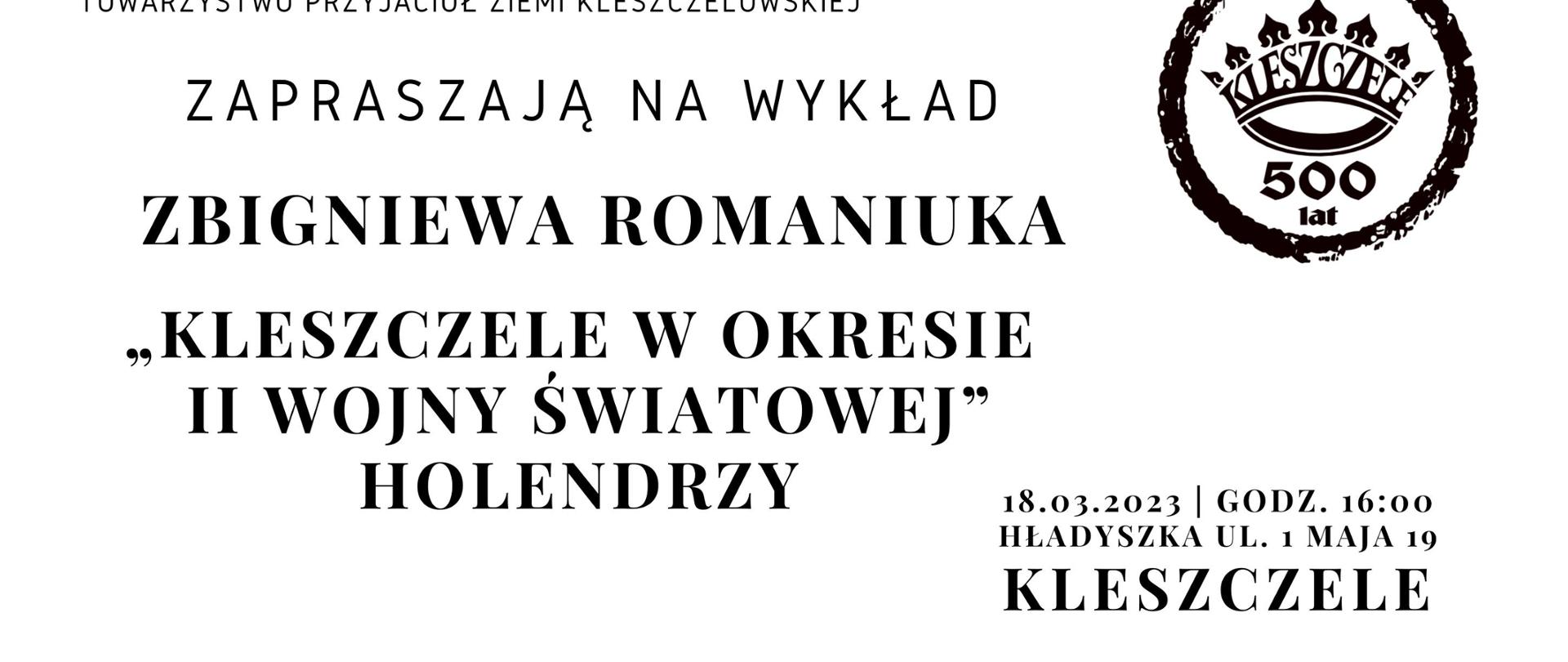 Na białym tle informacje organizacyjne (zawarte w artykule)