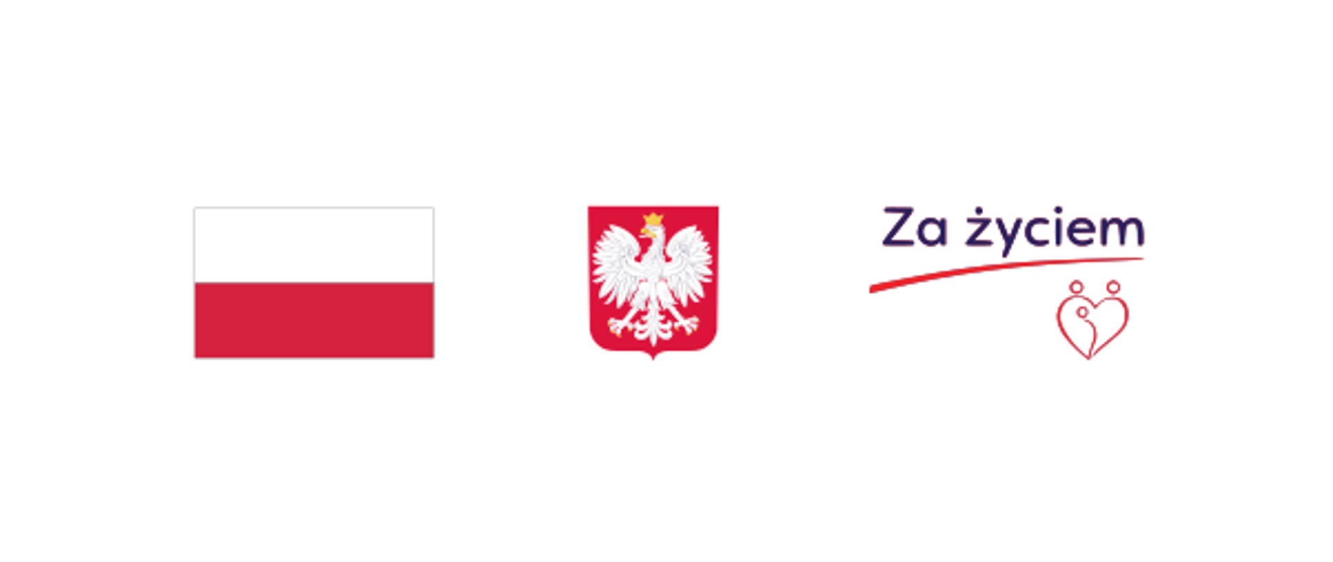 Herb Polski, godło Polski, logo "Za życiem"