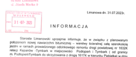 Komunikat Starosty Powiatu Limanowskiego