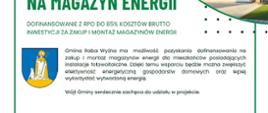 Plakat z informacją o naborze do projektu dofinansowania zakupu magazynów energii