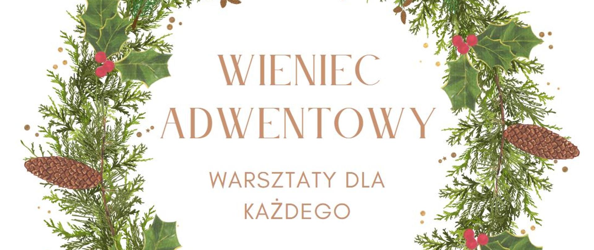 plakat warsztaty "wieniec adwentowy" 