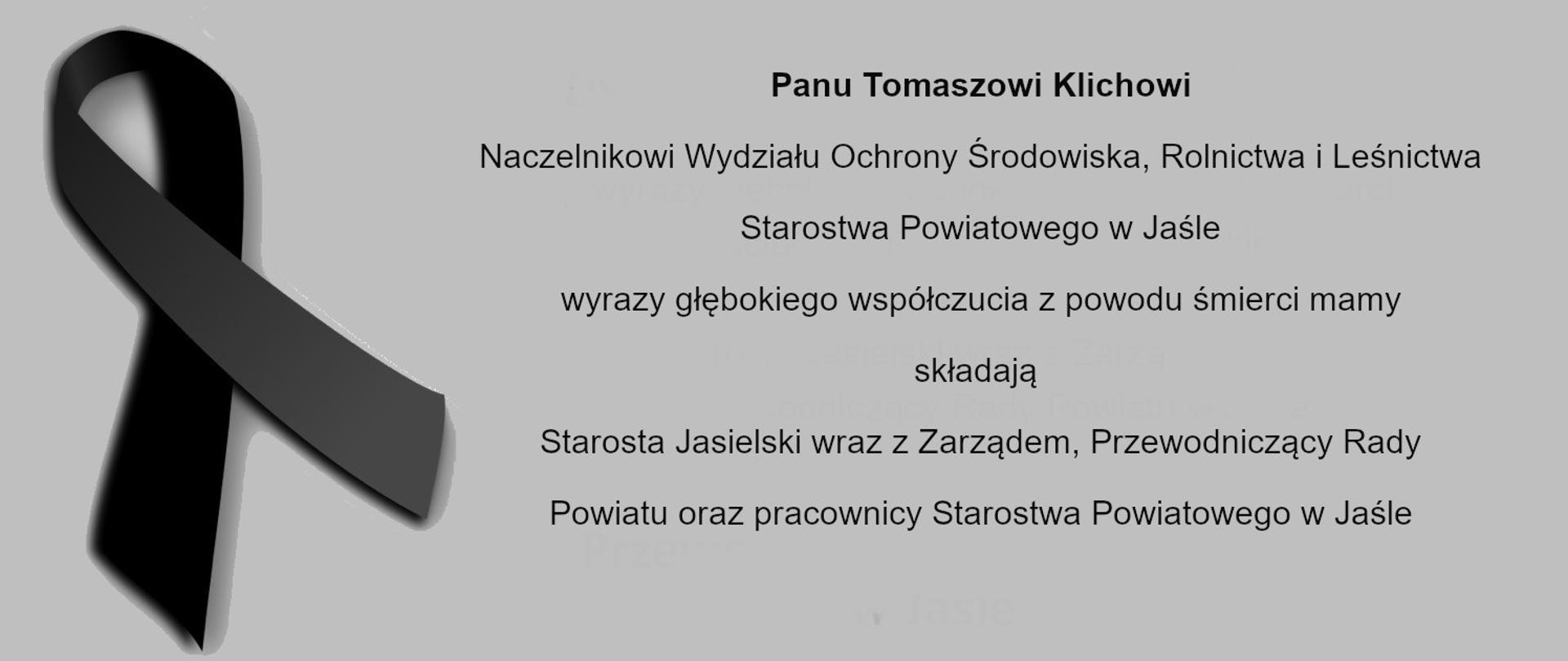 Kondolencje - Tomasz Klich