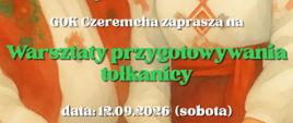 Na tle zdjęcia kobiet, wyrabiających ciasto, umieszczono informacje o wydarzeniu, zawarte w artykule