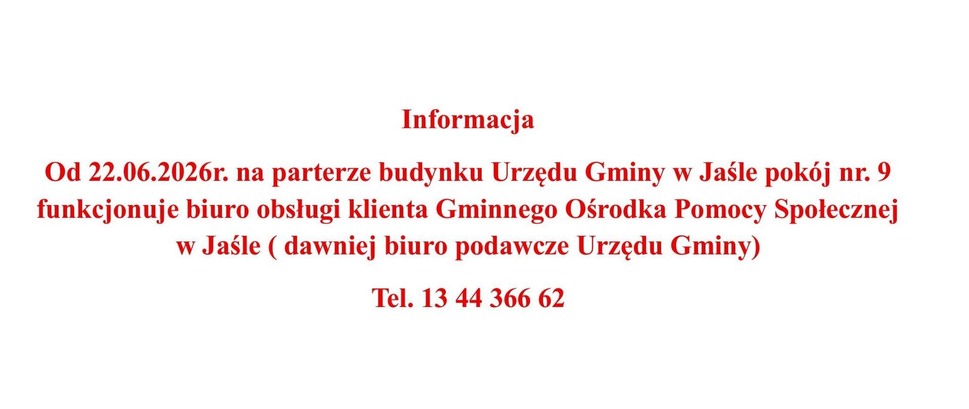 Nowe biuro podawcze GOPS