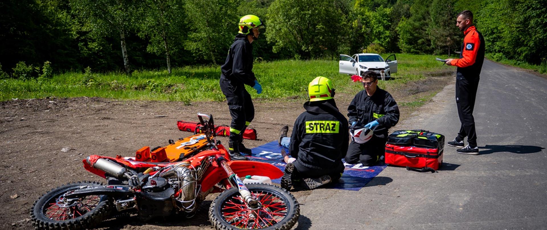 Pozorowane zdarzenie - wypadek motocyklisty