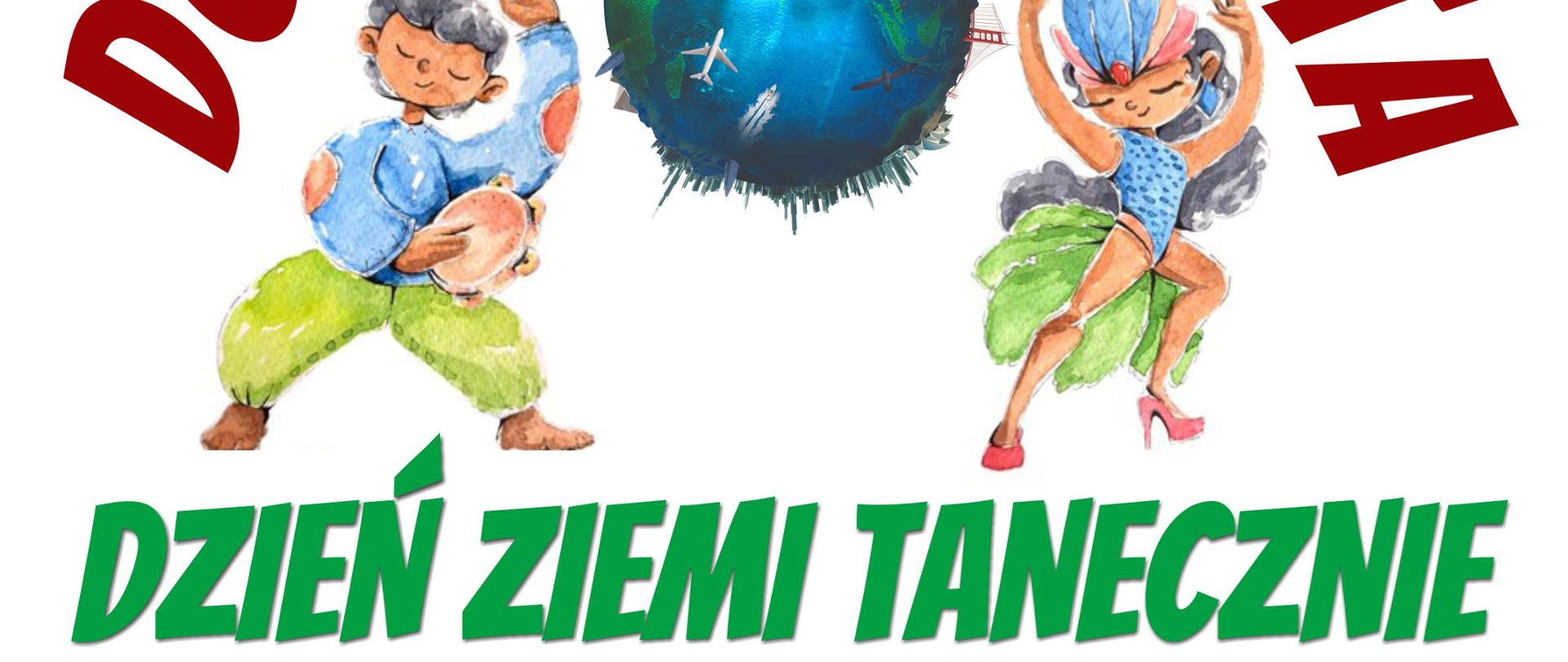 Na białym tle informacje organizacyjne, zawarte w artykule. Wokół napisów grafiki tańczących ludzi