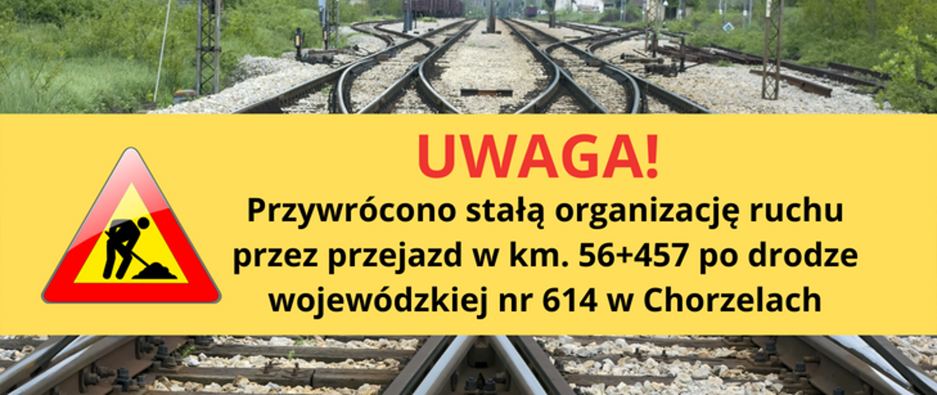 Przywrócono stałą organizację ruchu na drodze wojewódzkiej nr 614 w Chorzelach