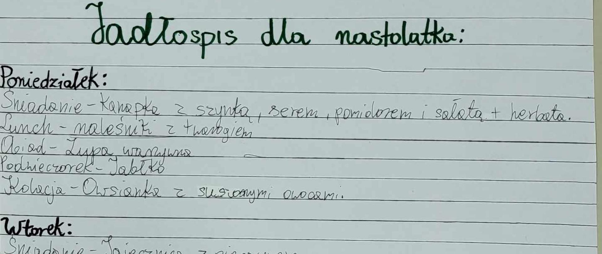 Jadłospisy dla nastolatków