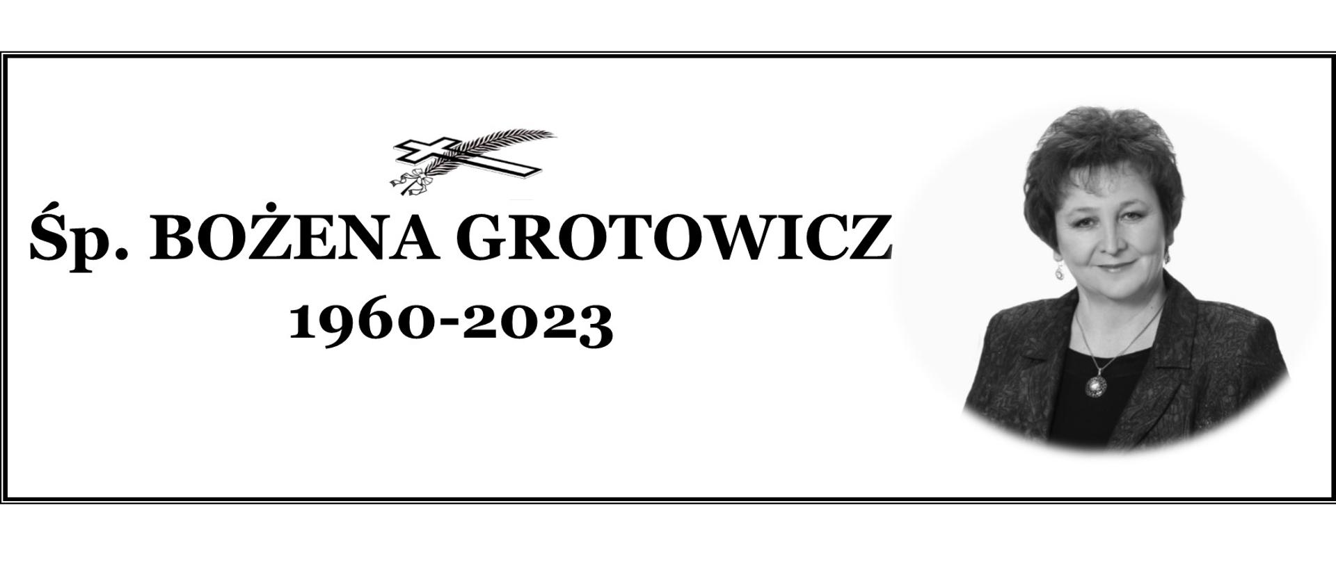Nekrolog Bożena Grotowicz baner