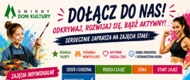 Zajęcia w GDK - baner informacyjny