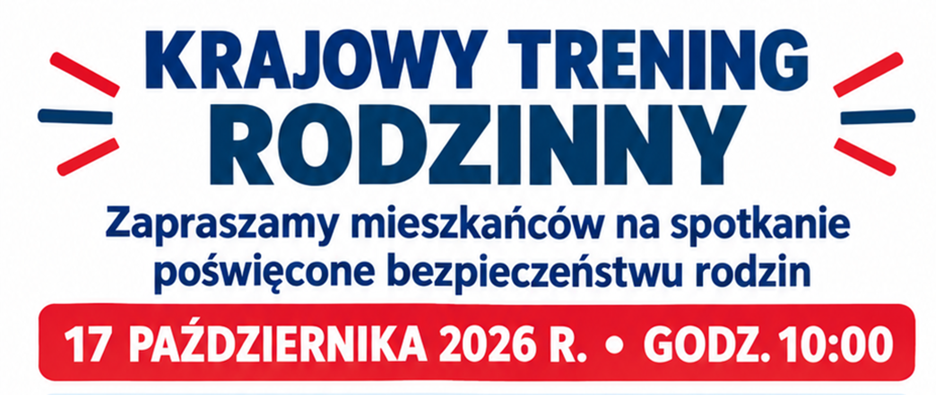 Plakat przedstawiający szczegóły spotkania poświęconemu bezpieczeństwu rodzin.
