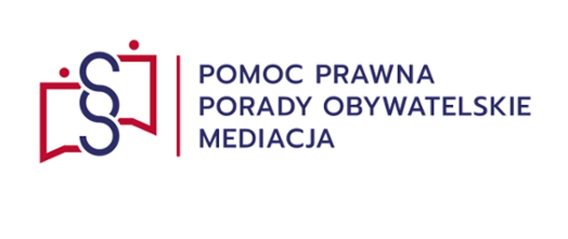 niebieski znak "paragraf" i napis: pomoc prawna porady obywatelskie mediacja