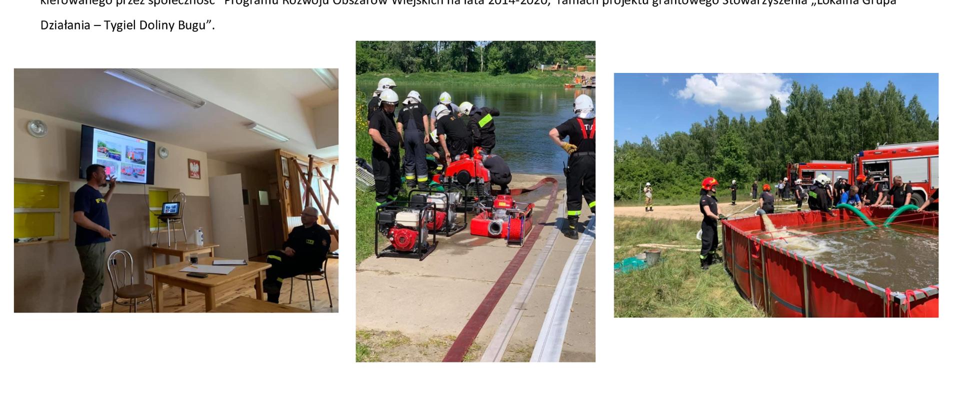 na górze: flaga UE, logo LEADER, logo Tygiel Doliny Bugu, LOGO PROW
niżej napis: Europejski Fundusz Rolny na Rzecz Rozwoju Obszarów Wiejskich: Europa inwestująca w obszary wiejskie
zadanie pn. Organizacja szkolenia z zaopatrzenia wodnego dla strażaków z Gminy Korczew współfinansowane jest ze środków Unii Europejskiej w ramach poddziałąnia 19.2 "Wsparcie na wdrażanie operacji w ramach strategii rozwoju lokalnego kierowanego przez społeczność. Program Rozwoju Obszarów Wiejskich na lata 2014-2020, w ramach projektu grantowego Stowarzyszenia "Lokalna Grupa Działania- Tygiel Doliny Bugu" 