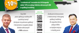 Banner promujący 10% tańsze bilety KM