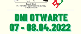 Plakat dotyczący Dni Otwartych Zespołu Szkół im. Narodów Zjednoczonej Europy w Polkowicach