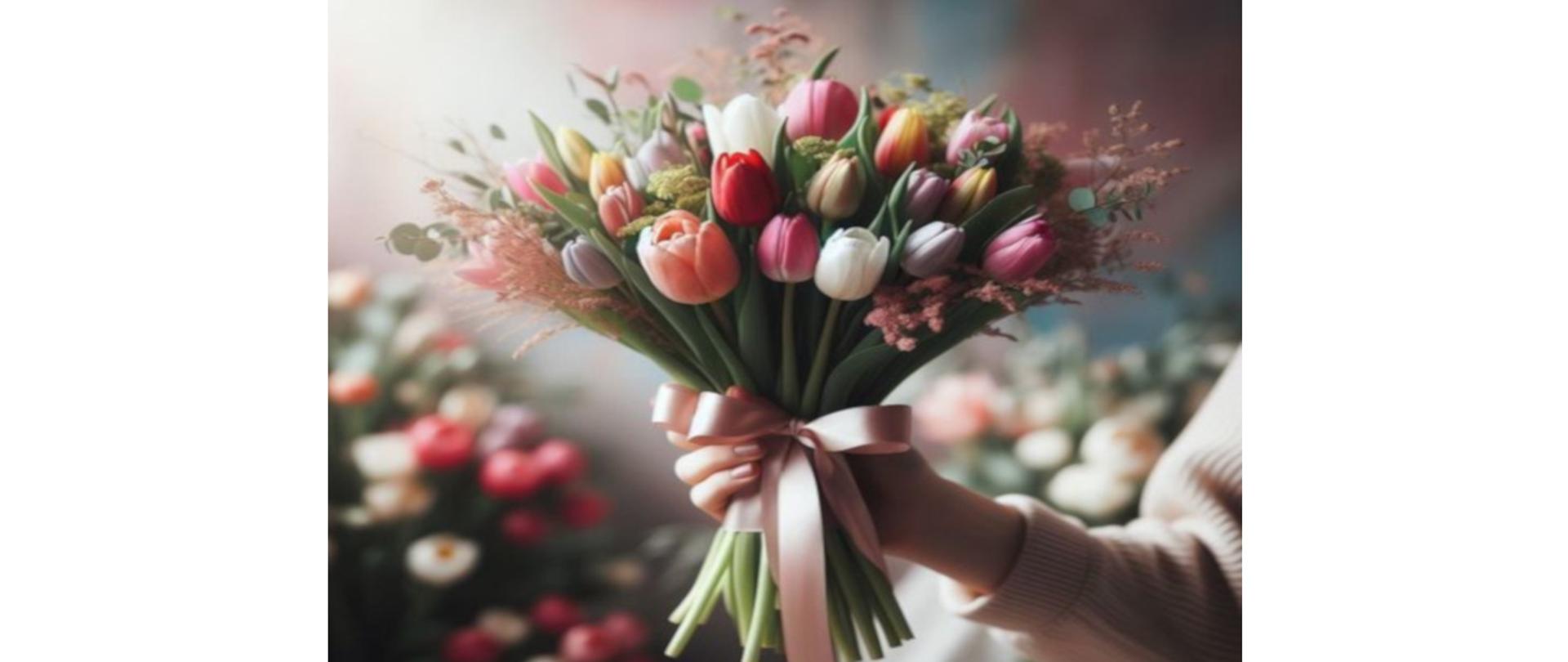 Bukiet kwiatów z okazji Dnia Kobiet